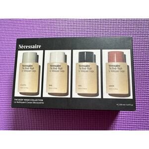 Necessaire The Body Wash Discovery Collection 4PC Set 100mL Eucalyptu Santal NEW